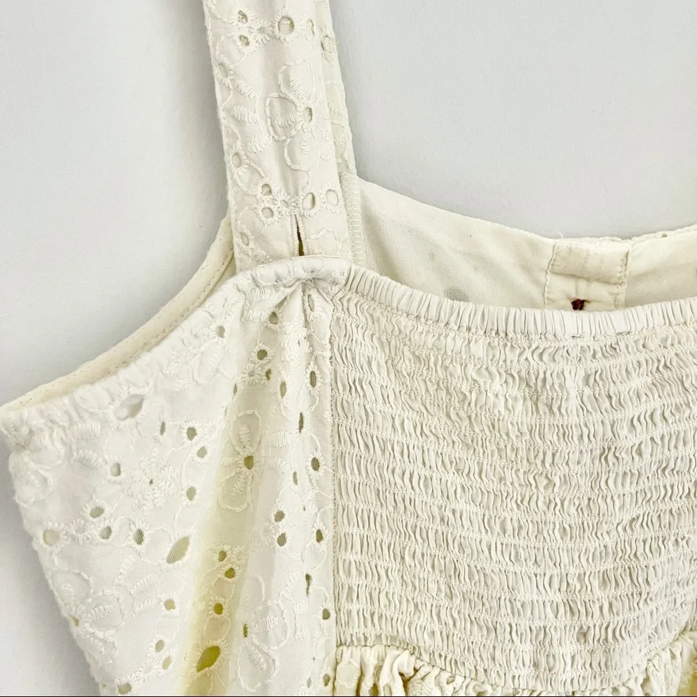 American Eagle Floral Button Front Lace Mini Dress